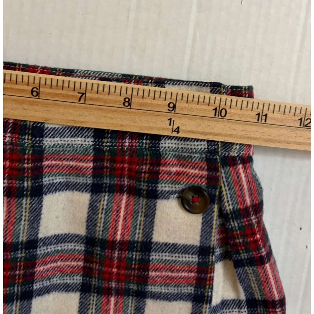 Mini Boden Girls Red White Blue Plaid Wool Blend Pleated Kilt Skirt Size 7-8Y